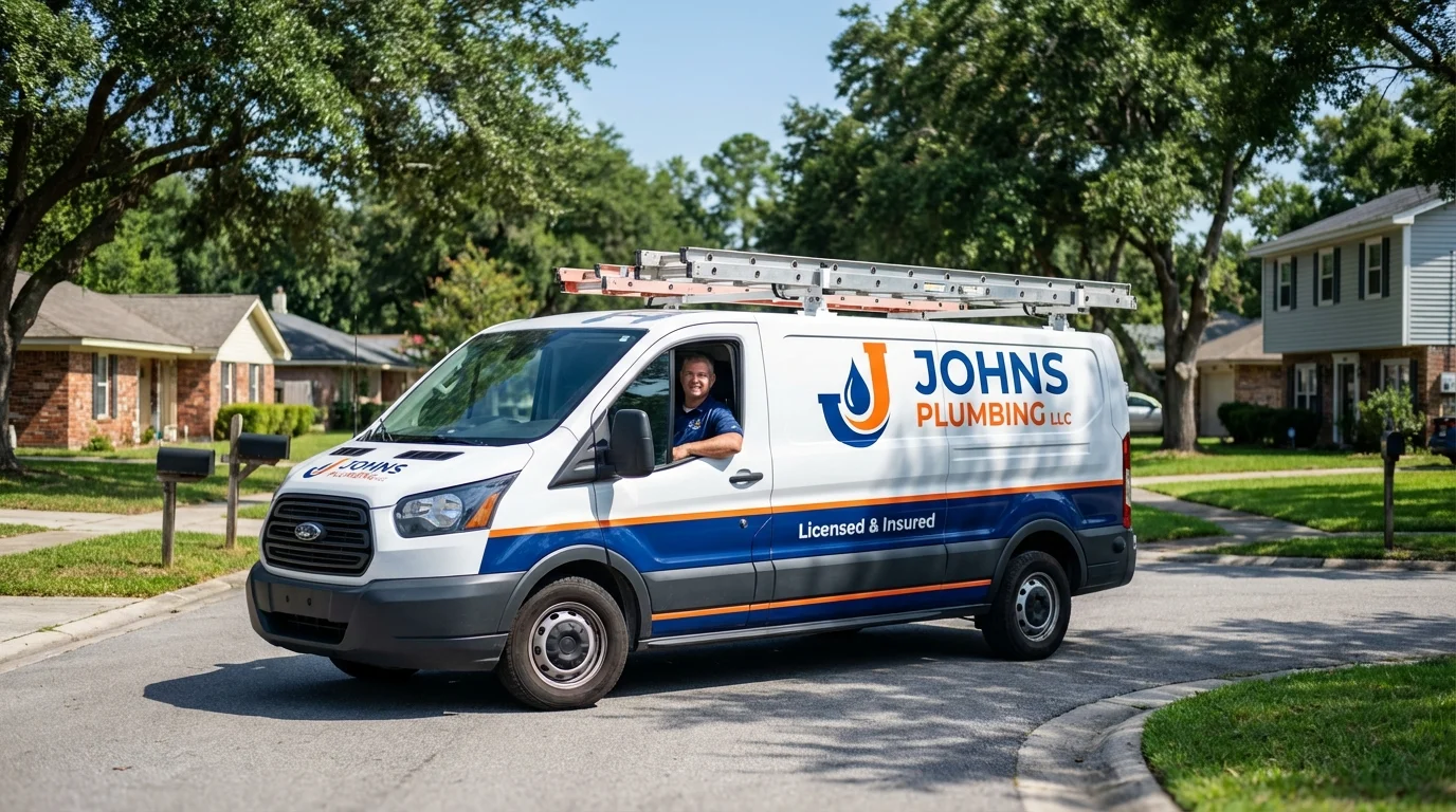 Johns Plumbing LLC service van in Lake Odessa, MI