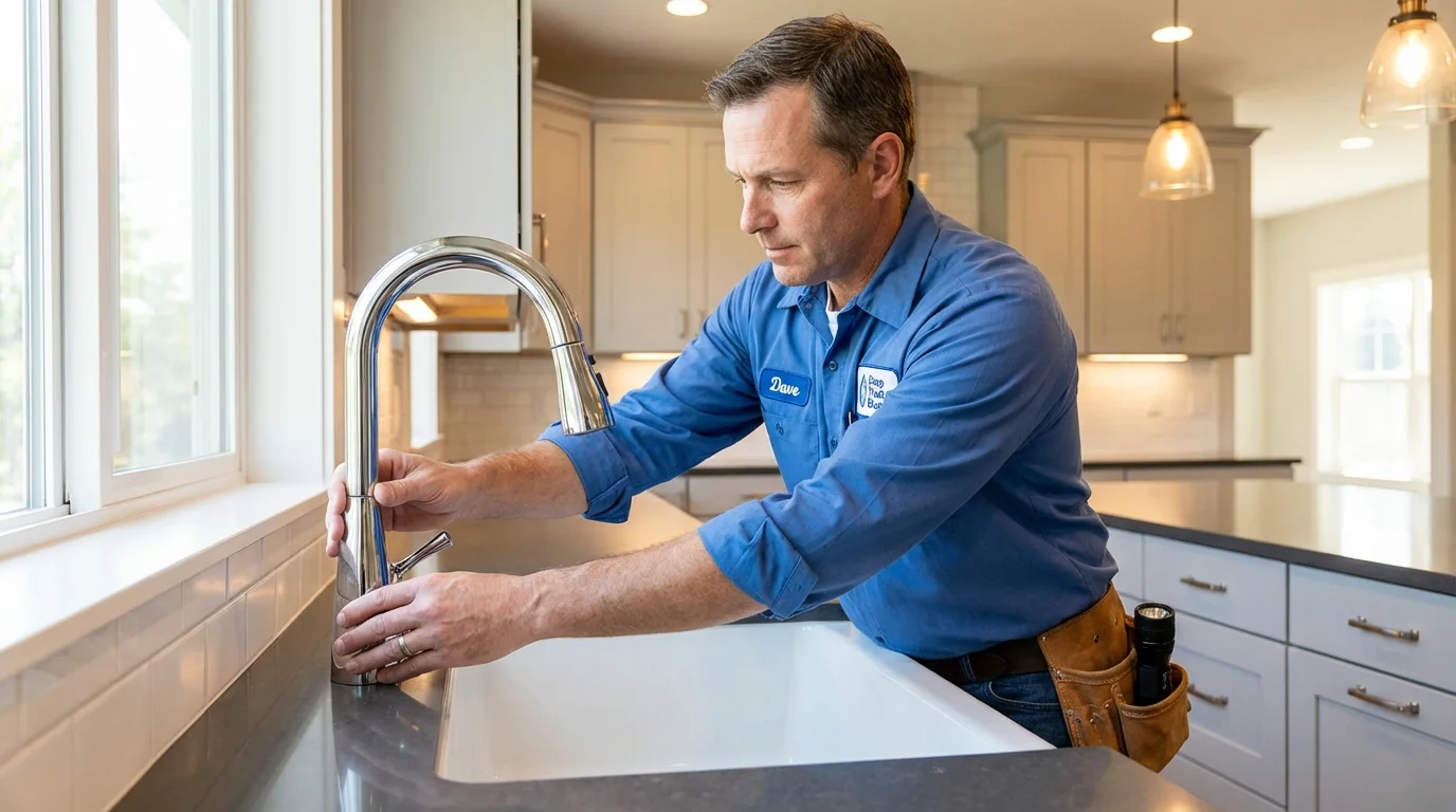 Kitchen faucet installation by Johns Plumbing LLC in Lake Odessa